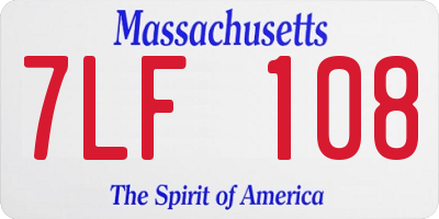 MA license plate 7LF108