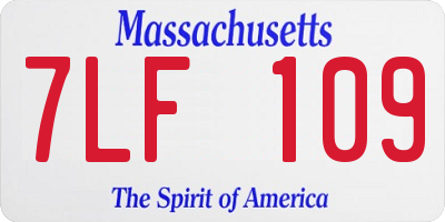 MA license plate 7LF109