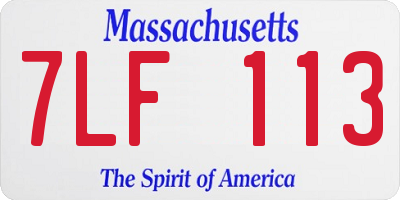 MA license plate 7LF113