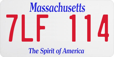 MA license plate 7LF114