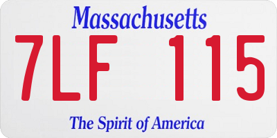 MA license plate 7LF115