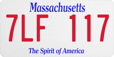 MA license plate 7LF117