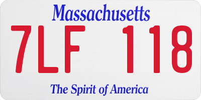 MA license plate 7LF118