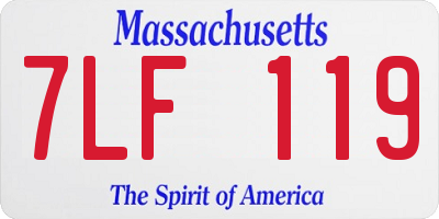 MA license plate 7LF119