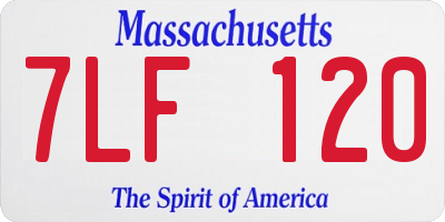 MA license plate 7LF120