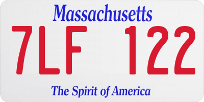 MA license plate 7LF122