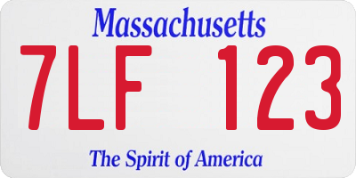 MA license plate 7LF123