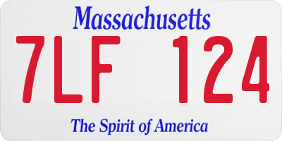 MA license plate 7LF124