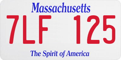 MA license plate 7LF125