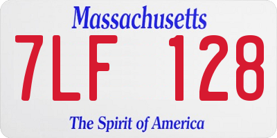 MA license plate 7LF128
