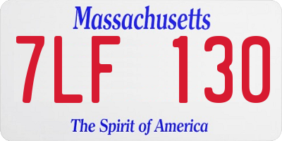 MA license plate 7LF130