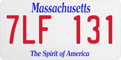 MA license plate 7LF131