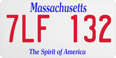 MA license plate 7LF132