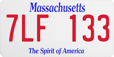 MA license plate 7LF133