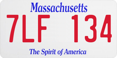 MA license plate 7LF134