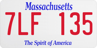 MA license plate 7LF135