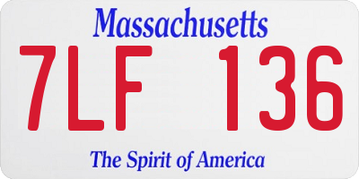 MA license plate 7LF136
