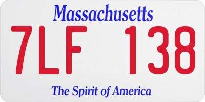 MA license plate 7LF138