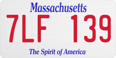 MA license plate 7LF139