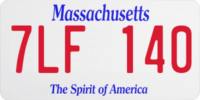 MA license plate 7LF140