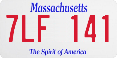 MA license plate 7LF141