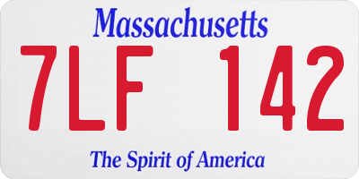 MA license plate 7LF142