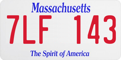 MA license plate 7LF143