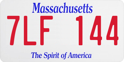 MA license plate 7LF144