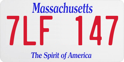 MA license plate 7LF147