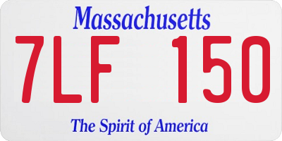 MA license plate 7LF150