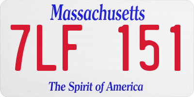 MA license plate 7LF151