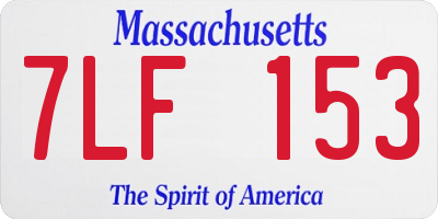 MA license plate 7LF153