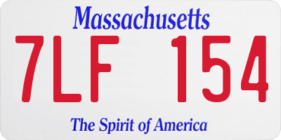 MA license plate 7LF154