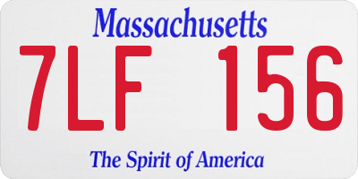 MA license plate 7LF156