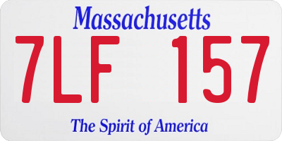 MA license plate 7LF157