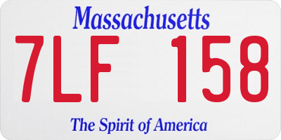 MA license plate 7LF158