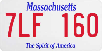 MA license plate 7LF160