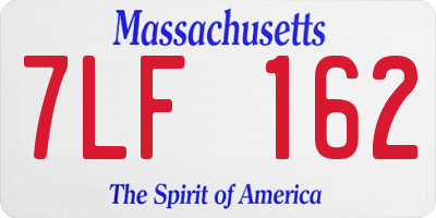 MA license plate 7LF162