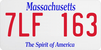 MA license plate 7LF163