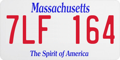 MA license plate 7LF164