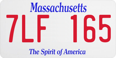 MA license plate 7LF165
