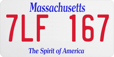 MA license plate 7LF167