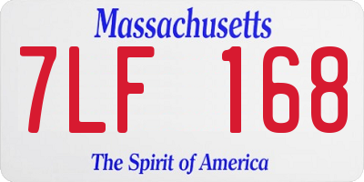 MA license plate 7LF168