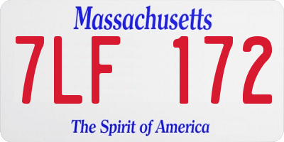 MA license plate 7LF172