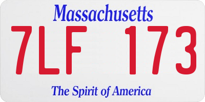 MA license plate 7LF173