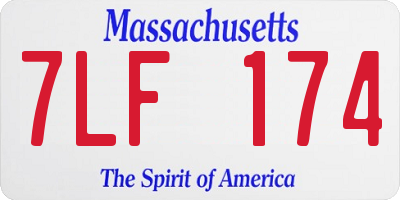 MA license plate 7LF174