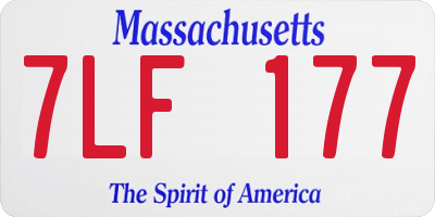 MA license plate 7LF177