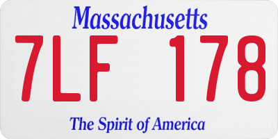 MA license plate 7LF178