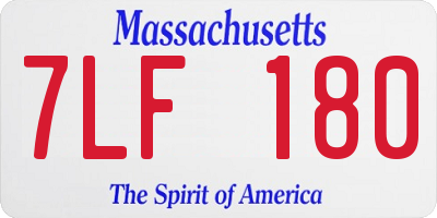 MA license plate 7LF180