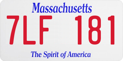 MA license plate 7LF181